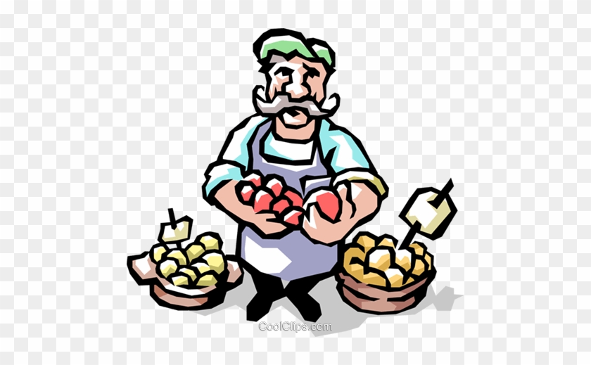 Fruit Vendor Royalty Free Vector Clip Art Illustration - Clip Art #1031311