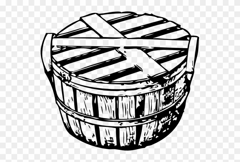 Bushel Basket With Black White Line Art 555px 82 - Crab Basket Clip Art #1031552