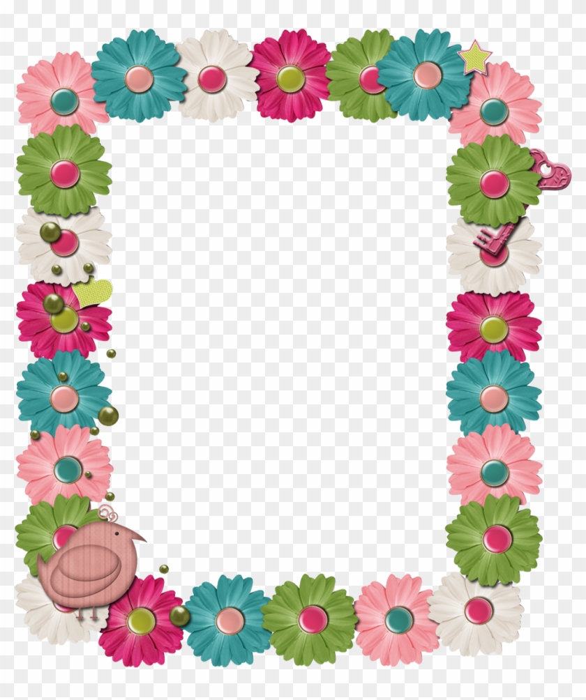 Digital Frames Clip Art,frame Clip Art Digital Images,colorful - Flower Border For Google Docs #1031581