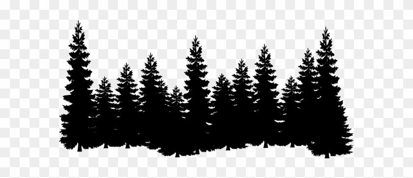 Forest Shilouettes - Pine Trees Clipart Black And White #1031661