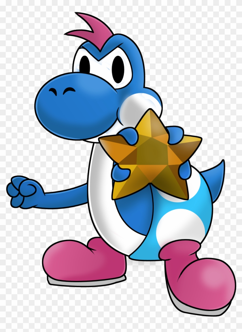 Super Mario Collab - Blue Yoshi Paper Mario #1031771