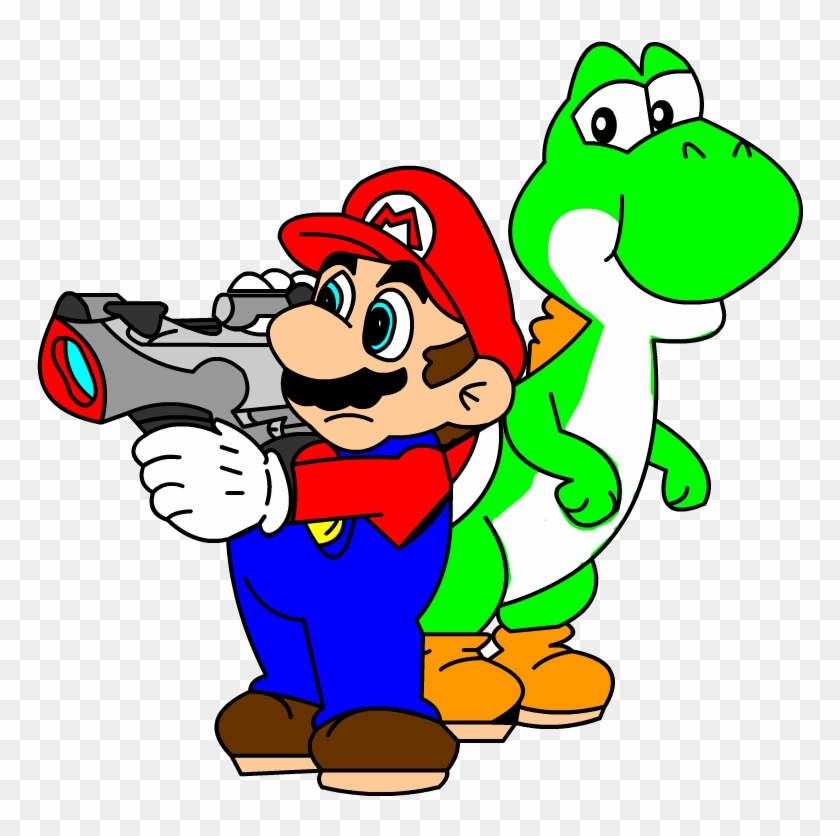 Mario And Yoshi In Yoshi's Safari Artwork By Derekautistafmf5988 - Yoshi's Safari Gun #1031790