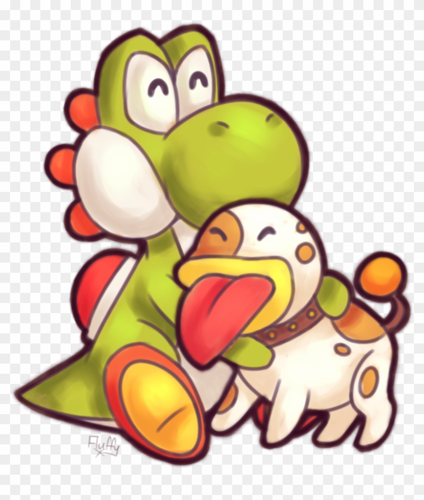 Yoshi And Poochy By Fluffyfluffx - Yoshi #1031910