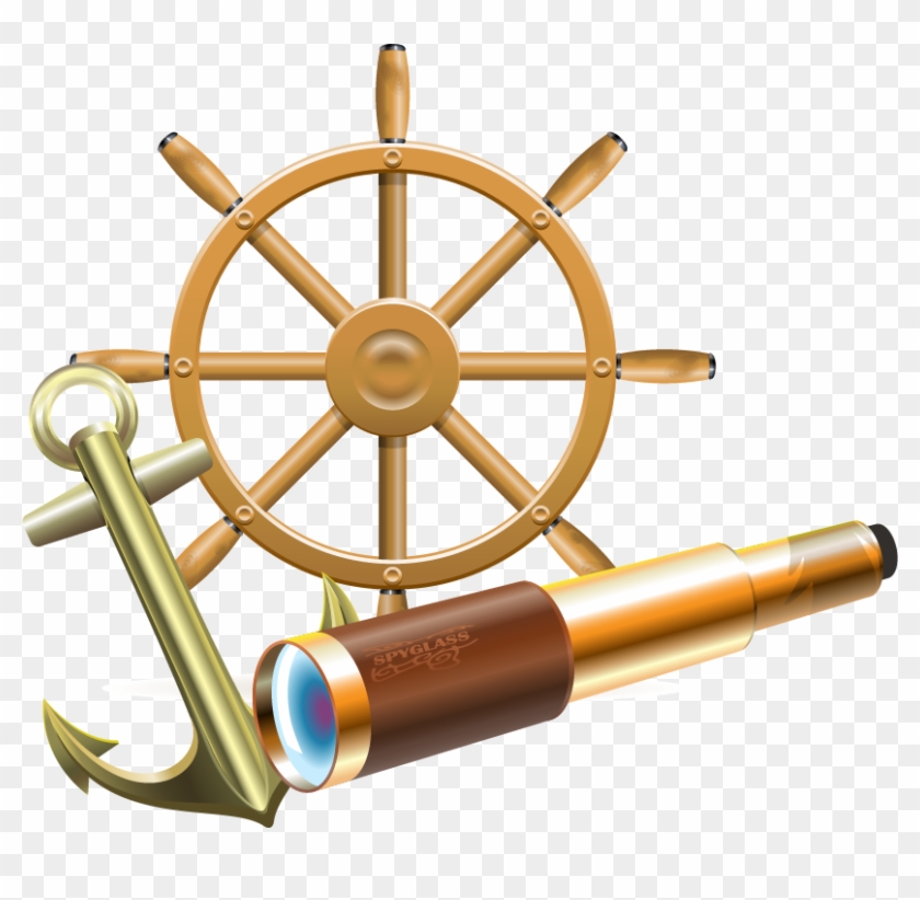 Ships Wheel Clip Art - Boat Steering Wheel Png #1032129