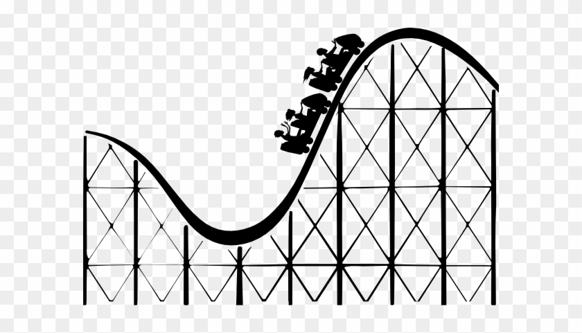 Roller Coaster Clipart - Easy Roller Coaster Drawing #1032193