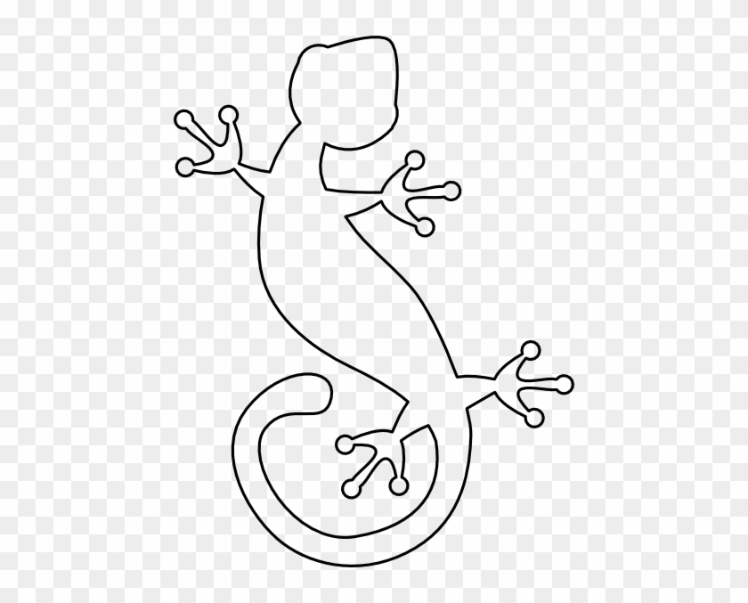 Gecko Drawings - Outline Of A Lizard #1032203