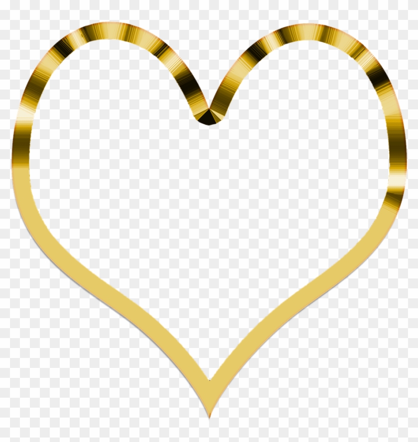 Heart Simple Golden Transparent Png - Golden Heart Transparent #1032336