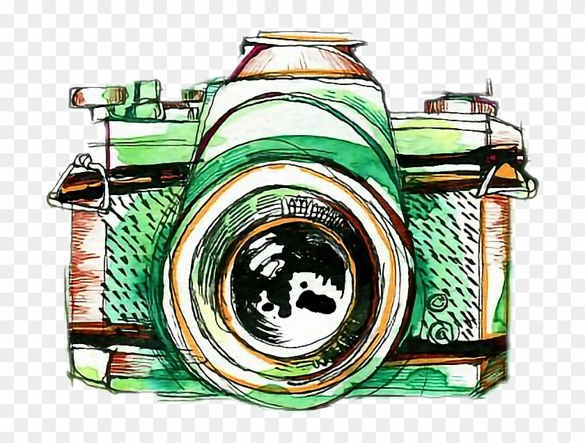Watercolor Camera Green Photography Freetoedit - Watercolor Tattoos Camera #1032383