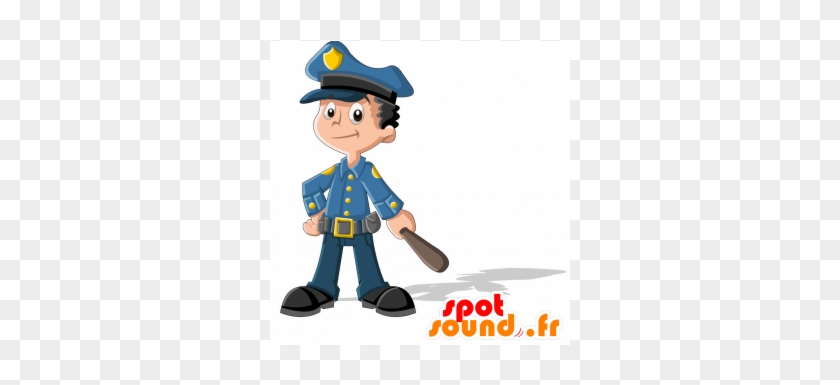 Novo De Uniforme Azul Mascote Policial - Child #1032489