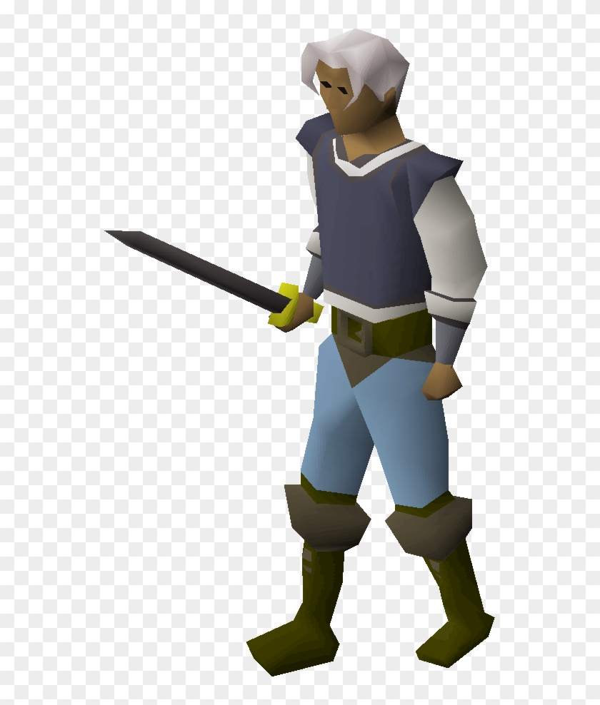 A Player Wielding An Iron Longsword - Runescape Steel Longsword #1032661