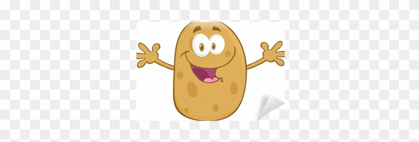 Potato Cartoon Mascot Character With Welcoming Open - Aardappel Cartoon #1032970