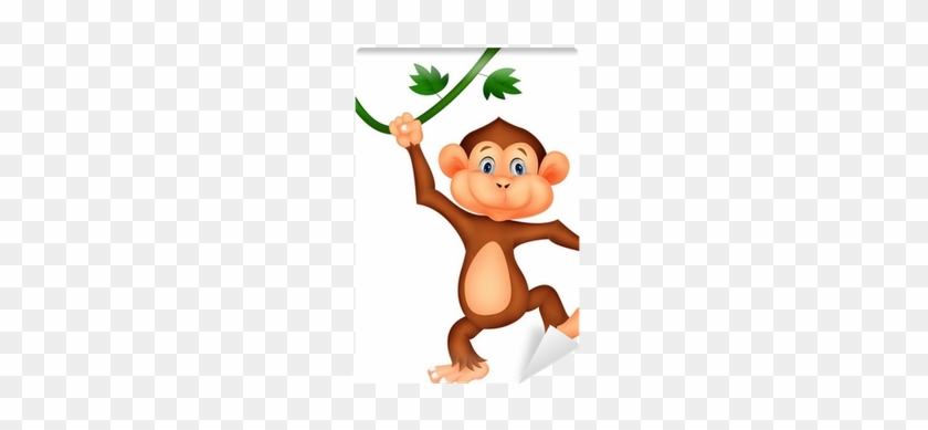 Cute Monkey Hanging Cartoon #1033090