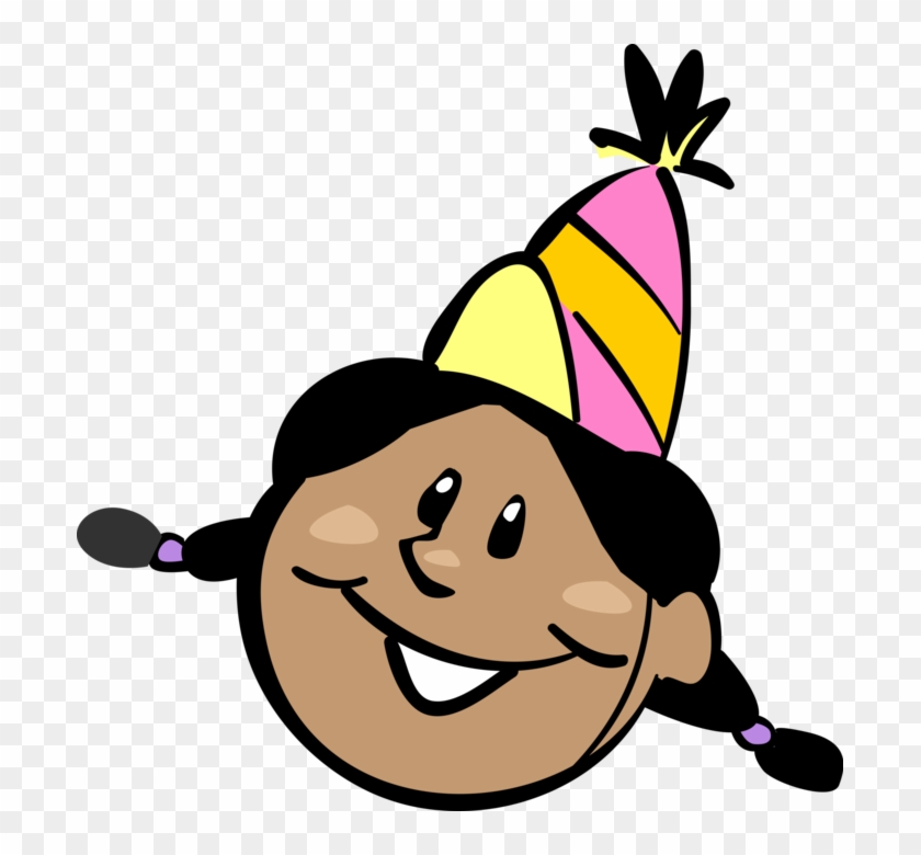 Vector Illustration Of Party Celebrant With Hat Worn - Vector Illustration Of Party Celebrant With Hat Worn #1033197