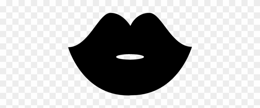 Woman Black Lips Shape Vector - Black Cartoon Lips #1033262