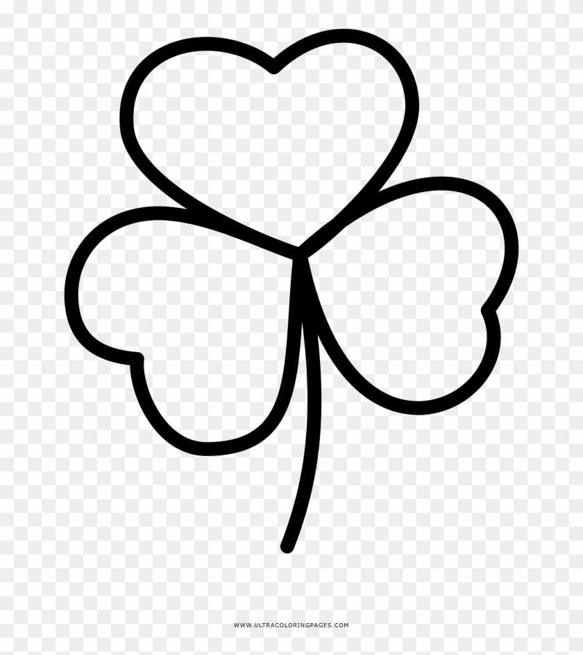 Three Leaf Clover Coloring Page - Four-leaf Clover #1033449