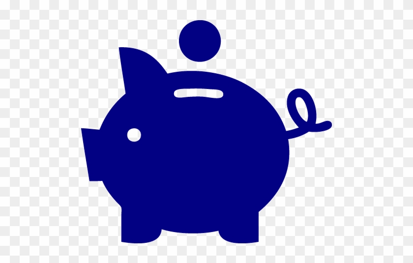 Navy Blue Piggy Bank 2 Icon Free Navy Blue Piggy Bank - Blue Piggy Bank Icon #1033615