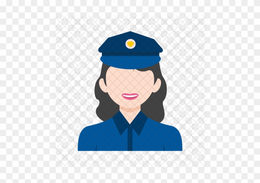 Army, Captain, Guard, Officer, Official, Police Icon - Police Woman Png Cartoon #1033763