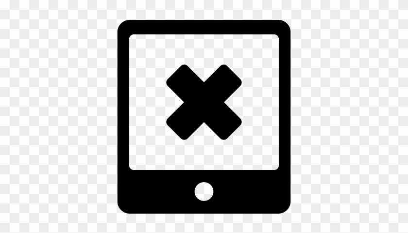 Ipad With Cancel Sign Vector - Tablet Computer #1033844