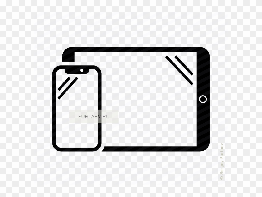 Vector Icon Of Vertical Smartphone And Horizontal Tablet - Iphone And Ipad Icon #1033878
