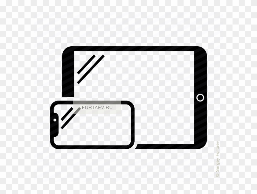 Vector Icon Of Horizontal Smartphone And Tablet Computer - Iphone And Ipad Icon #1033880