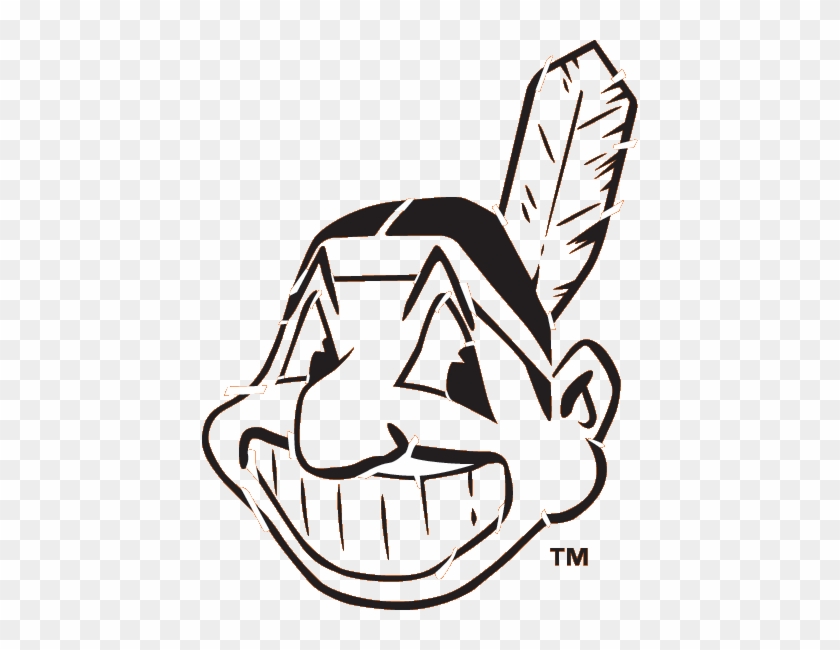 Cleveland Indians Coloring Pages Indians Pumpkin Stencils - Cleveland Indians Logo Black And White #1033987