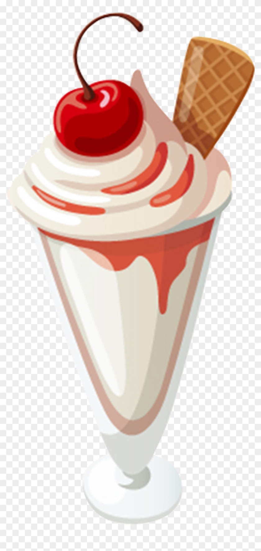 Ice Cream Cone Milkshake Sundae Gelato - Clip Art Ice Cream Sundae #1034002