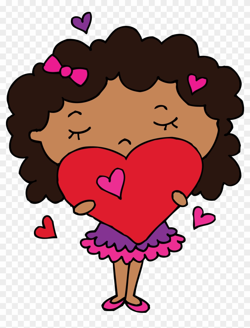 Cute Heart Clip Art - Curly Girl Clip Art #1034032