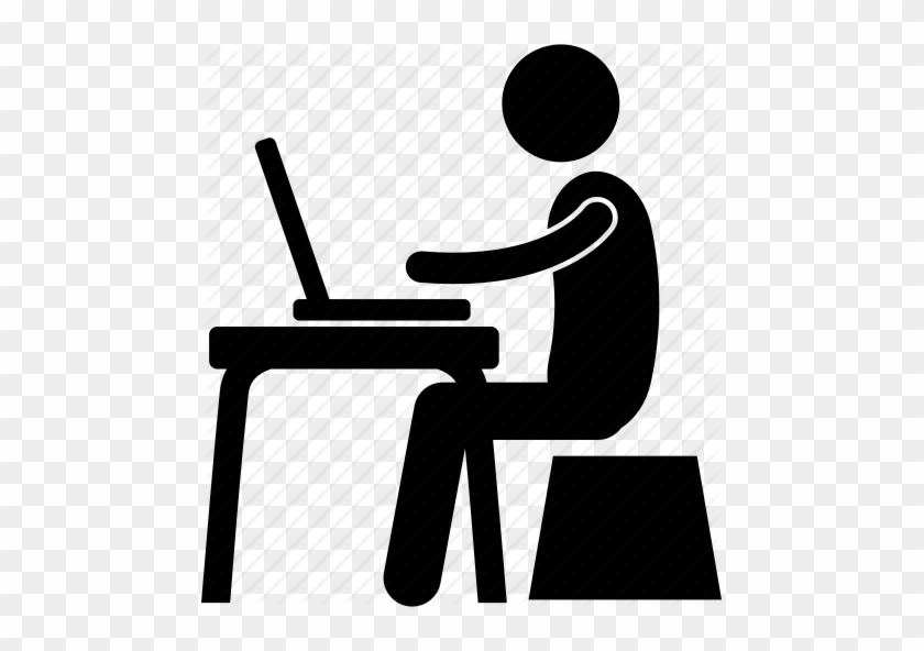 Computer - Working On Computer Icon - Full Size PNG Clipart Images Download