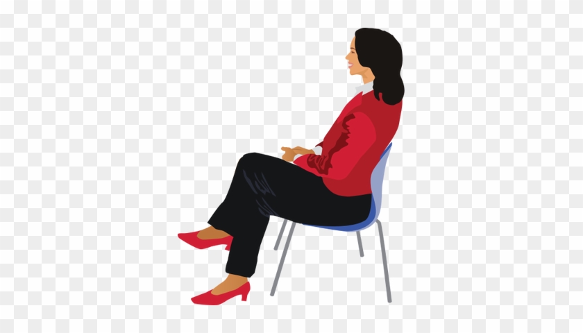 Woman Sitting On Chair Vector #1034099