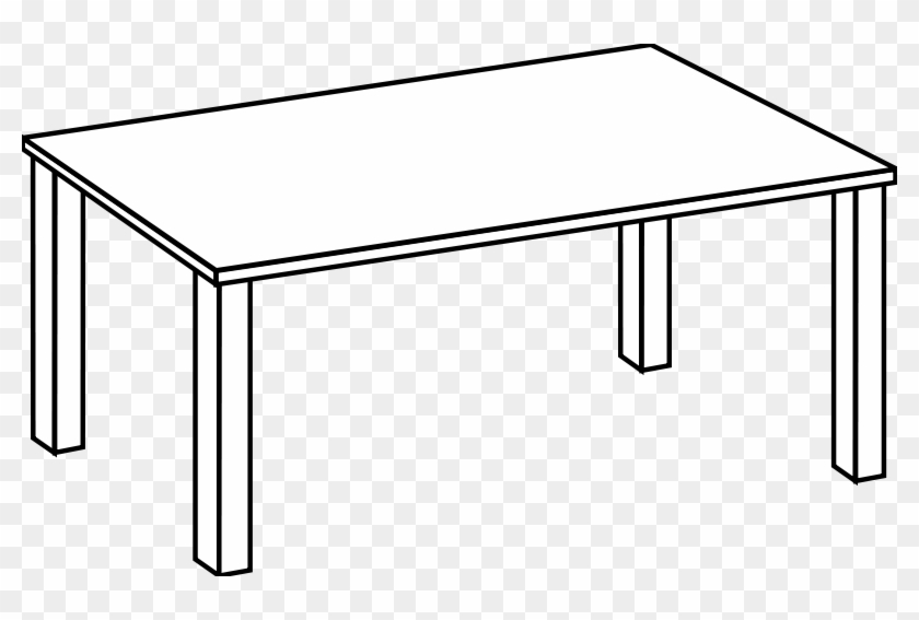 Picnic Table Clipart Black And White - White Table Clipart #1034467