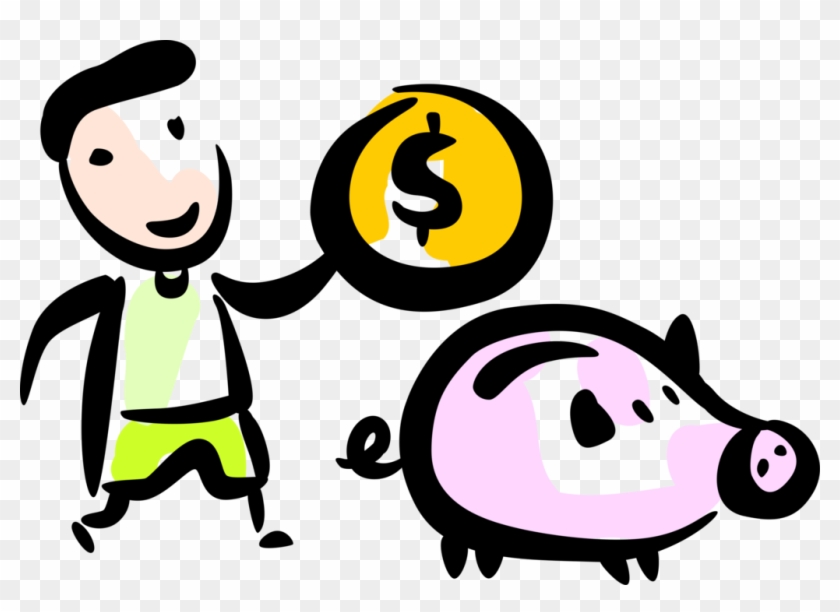 Vector Illustration Of Man Makes Cash Money Deposit - Vector Illustration Of Man Makes Cash Money Deposit #1034502