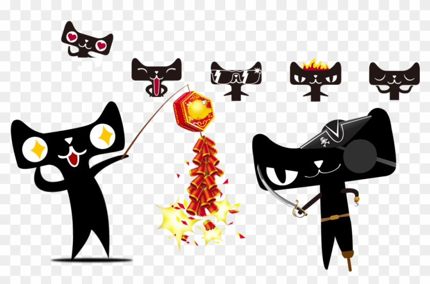 Cartoon Black Cat Firecrackers - Firecracker #1034510