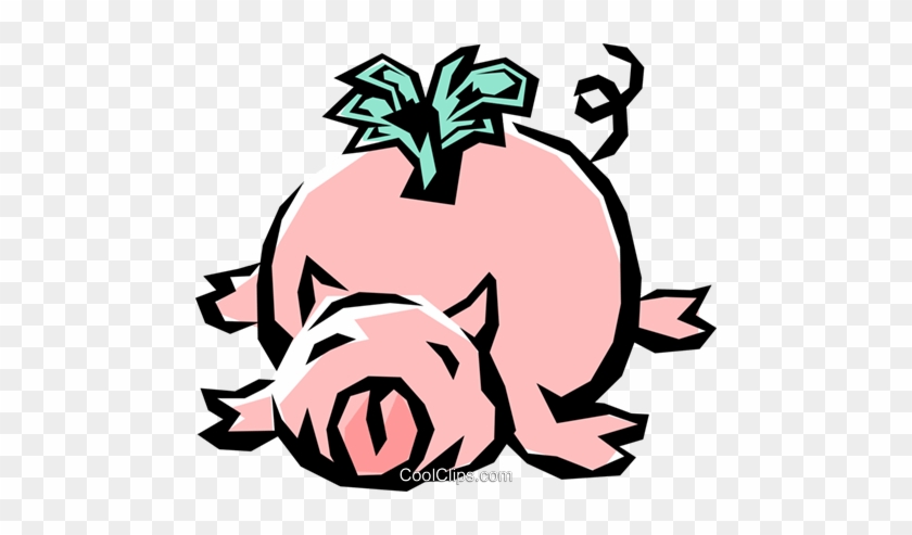 Piggy Bank Royalty Free Vector Clip Art Illustration - Pig Clip Art #1034511