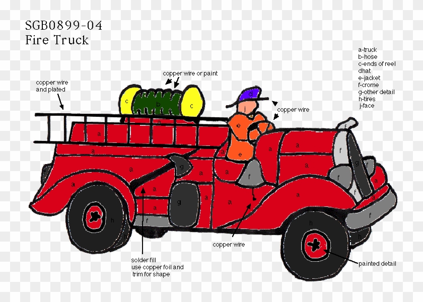 Fire Truck - - Free Stained Glass Patterns #1034572