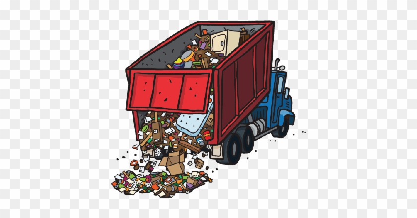 Red Clipart Dump Truck - Dump Truck With Trash #1034578