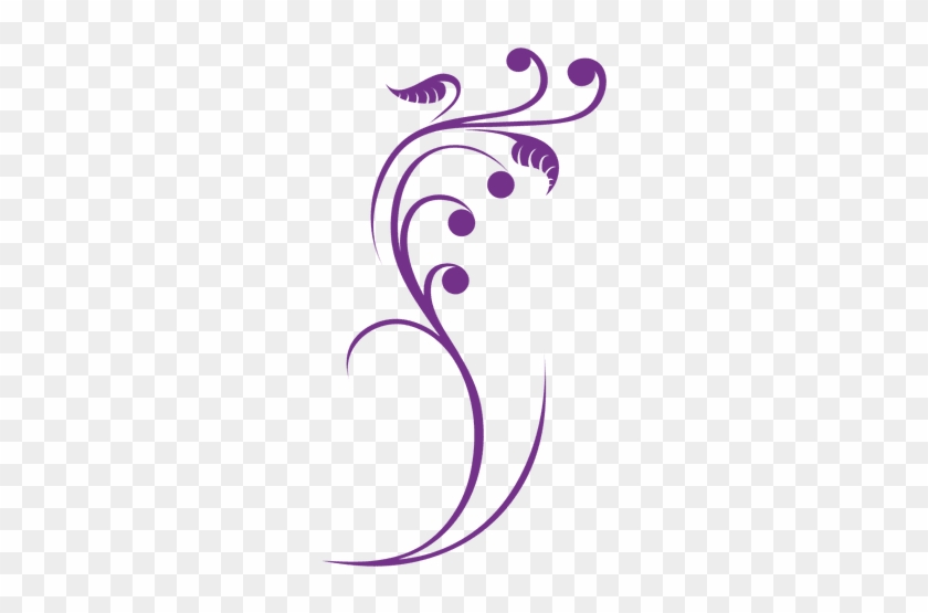 Floral Swirls Decoration 2 Transparent Png - Enfeite Roxo Png #1034647
