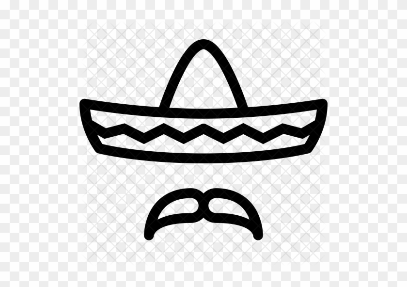 Sombrero Icon - Black And White Sombrero Clipart #1034716