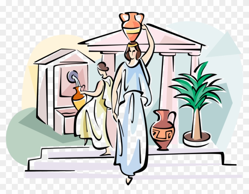 Vector Illustration Of Women In Ancient Greece Carry - Vector Illustration Of Women In Ancient Greece Carry #1034824