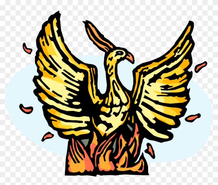 Vector Illustration Of Greek Mythology Rising Phoenix - Vector Illustration Of Greek Mythology Rising Phoenix #1035248