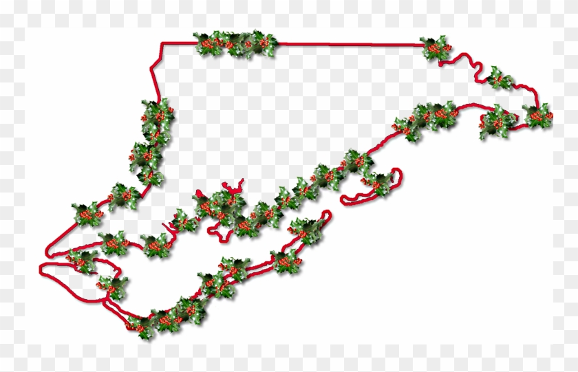 A Map Of Franklin With A Red Outline, Inner Drop Shadow, - Christmas Decoration #1035326