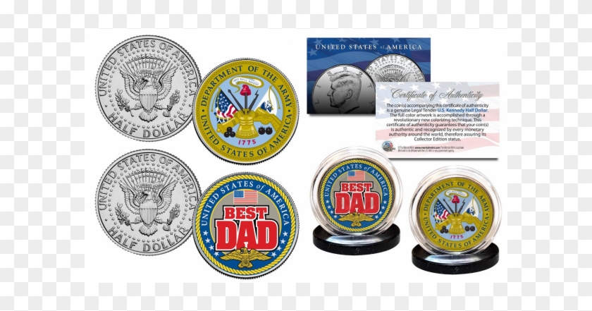 Fathers Day 2016 United States Armed Forces Military - Merrick Mint Best Dad Military Jfk Half Dollars 2-coin #1035352