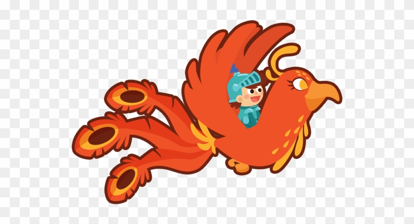 Phoenix Is A Red And Orange Majestic Firebird And A - Cartoon #1035435