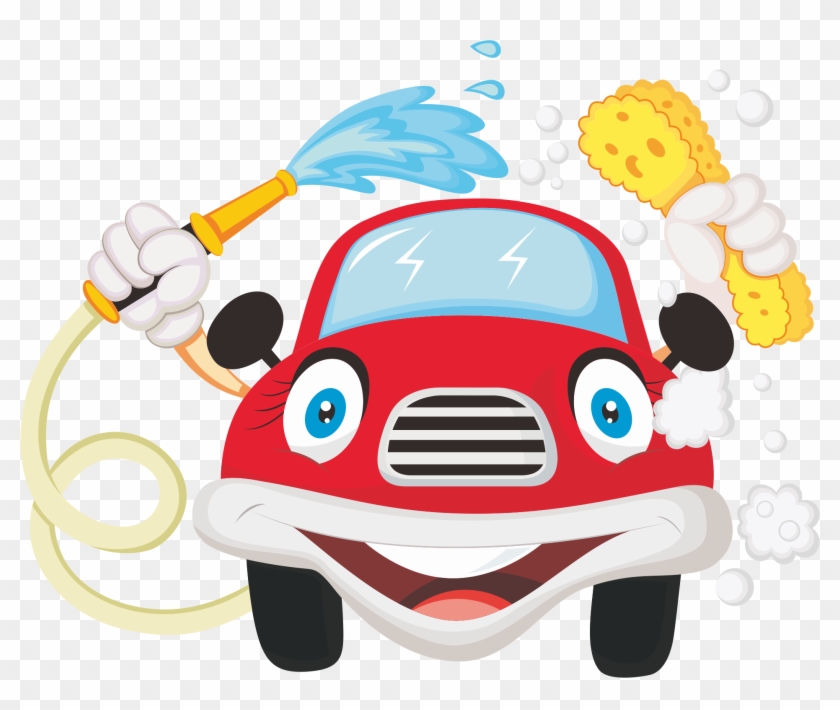 Car Wash Cartoon - Car Care Vector #1035519