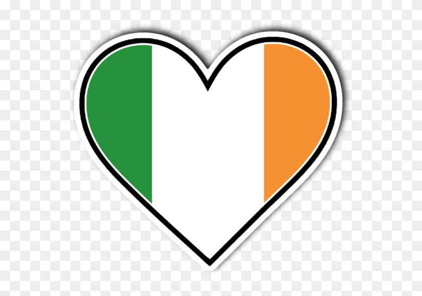 Irish Flag Heart Vinyl Die Cut Sticker - Italian Flag Heart Png #1035883