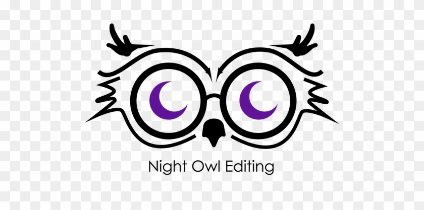 Owl With Moons In Glasses Logo For Night Owl Editing - Night Owl Editing #1036068