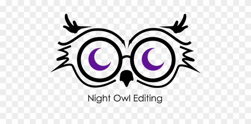 Owl With Moons In Glasses Logo For Night Owl Editing - Night Owl Editing #1036068