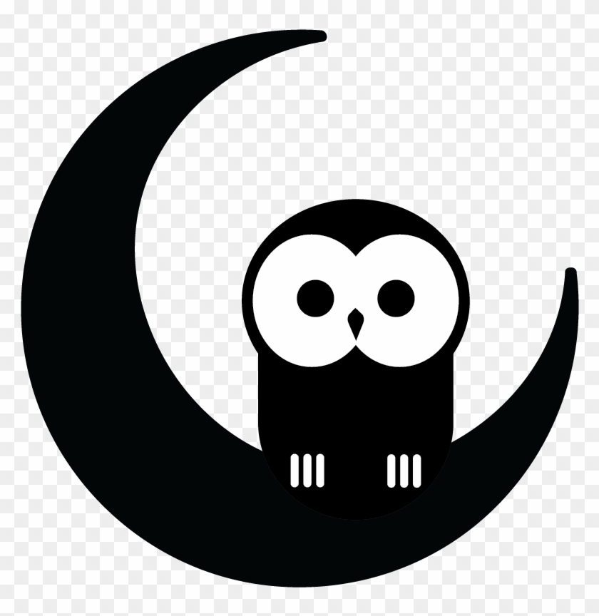 Night Owl Logo, Black And White - Night Owl Clip Art #1036079