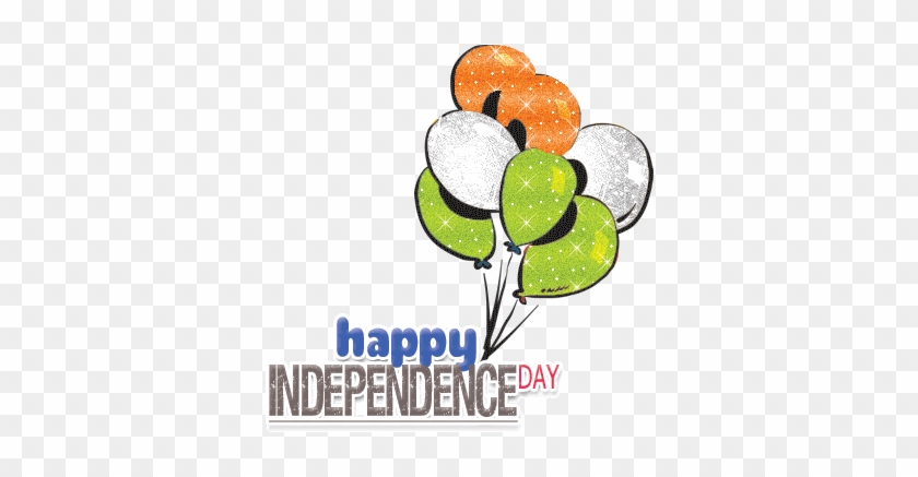 Happy Independence Day Wish With Tri Colour Balloons - 15 August Independence Day #1036117