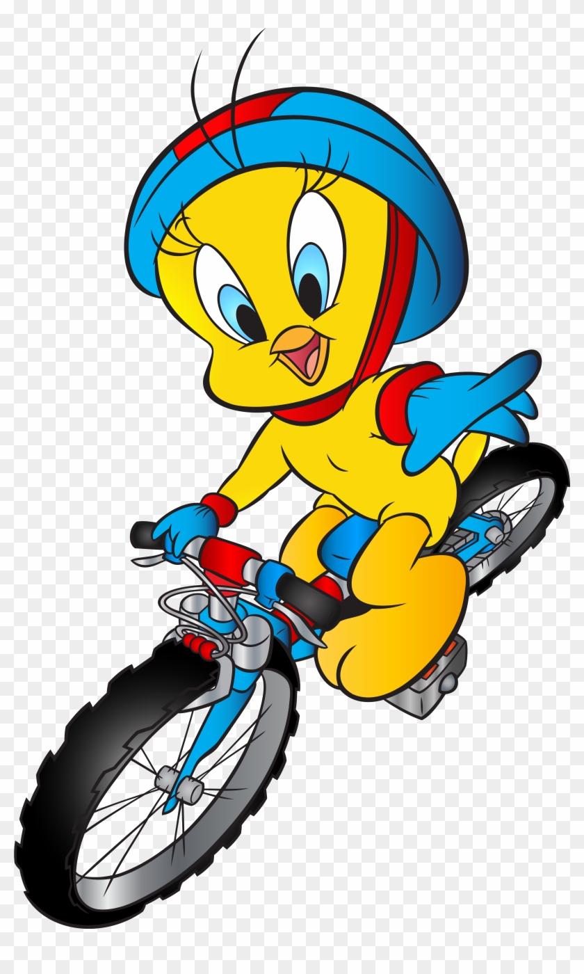 Tweety With Bicycle Transparent Png Image - Tweety Png #1036543