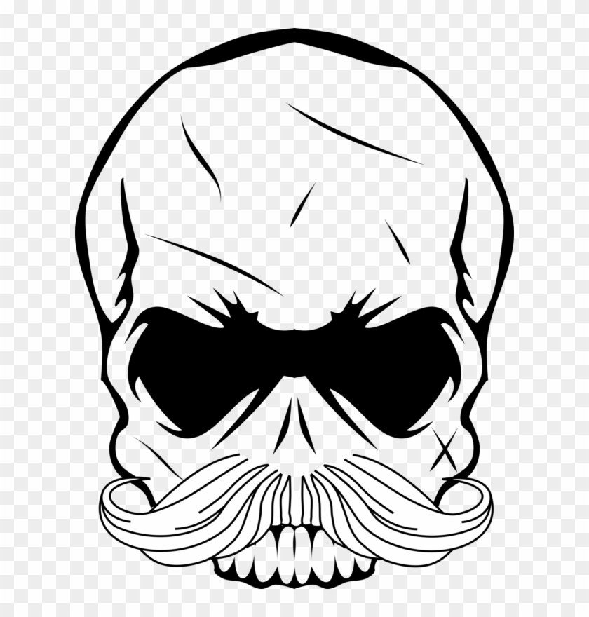 Best Drawing Of Skull Easy Skull Drawings Clipart Best - Skull With Mustache Png #1036594